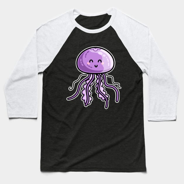 Kawaii Cute Jellyfish Baseball T-Shirt by freeves